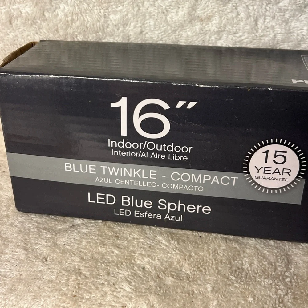 Celebrations Platinum LED Blue Twinkle Sphere 16” Indoor/Outdoor Decoration